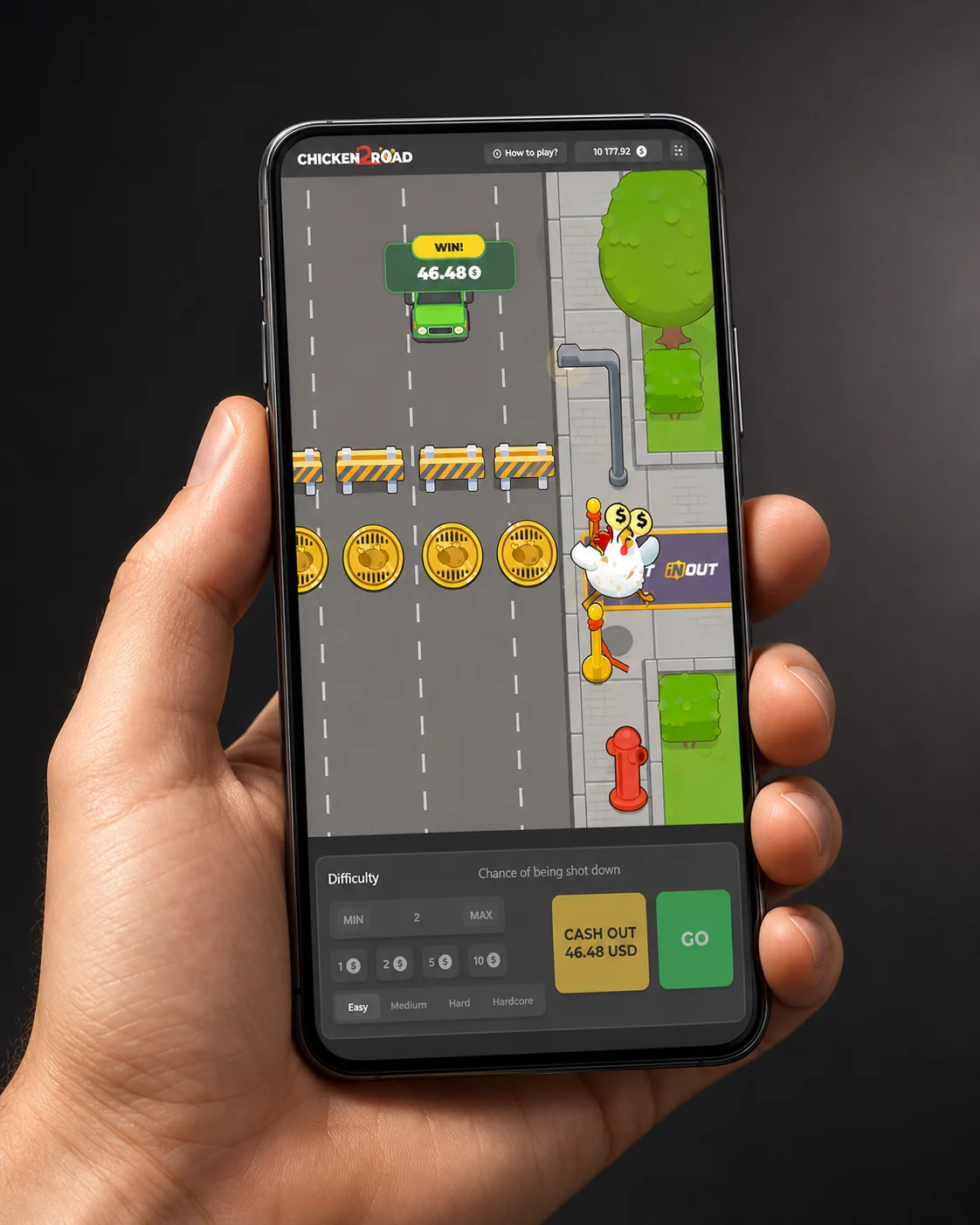 Logo kasin nabízejících Chicken Road Hra na mobilních zařízeních uspořádaná v mřížce